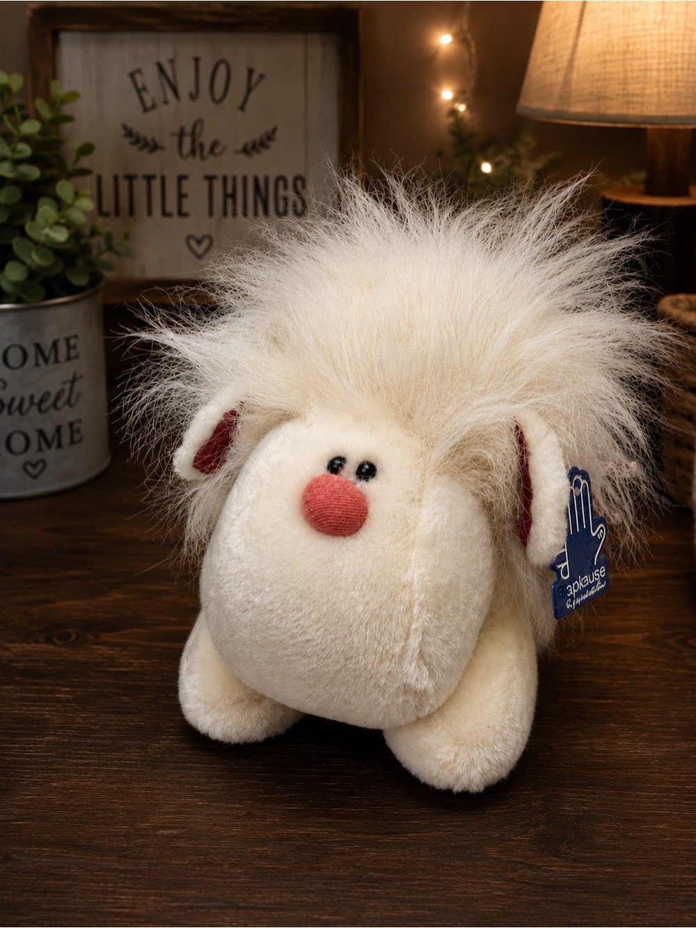 Vintage 1981 Applause Lion Plush Stuffed Animal 8” Off White Knickerbocker Tacki